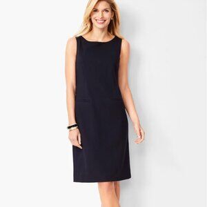 Talbots All-Season Italian Wool Crepe Sheath Dress in Black  12